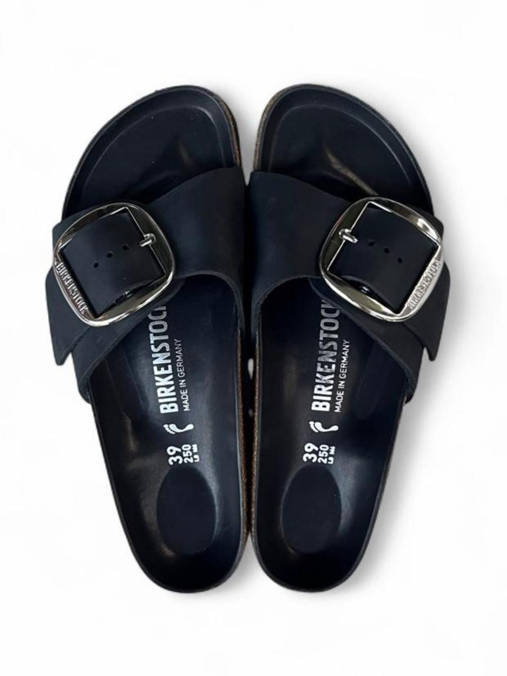 Birkenstock Madrid Big Buckle Black Leather Sandals EU 39 Women’s 8 Narrow
